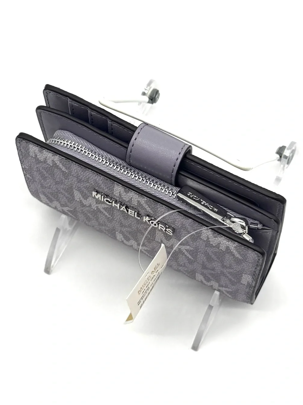 Michael Kors Medium Jet Set Travel Zip Chain Bifold Wallet - Lilac